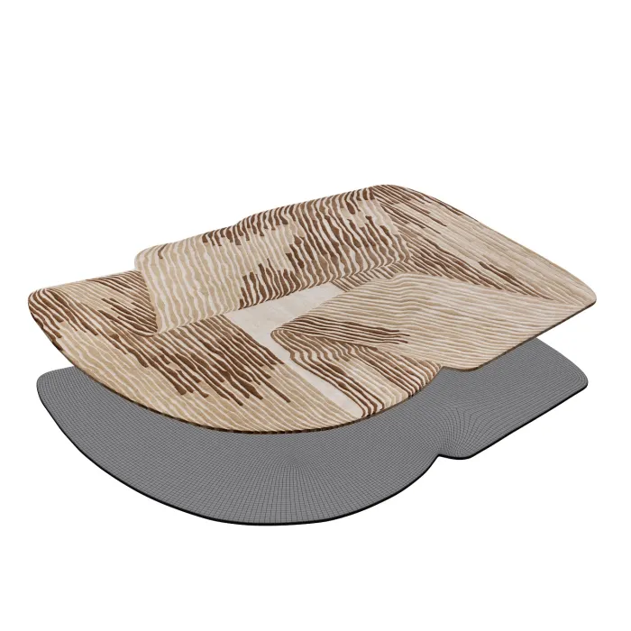 Индийский ковер из шерсти, хлопка и арт-шёлка LUCIO  TOP262-A.WHITE-T.BROWN - 3D модель