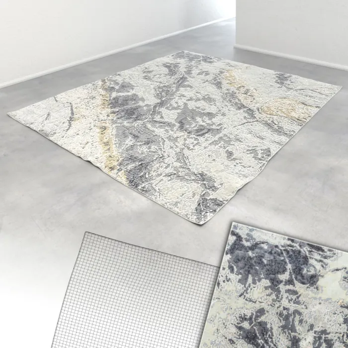 Indian wool and art-silk rug RIVOLI MARBLE KE-164 - 3D model